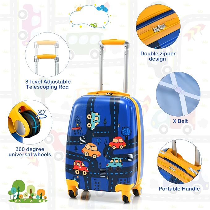 HONEY JOY Kids Luggage, Lightweight Toddler Suitcase, Durable ABS Hardshell - Image 9