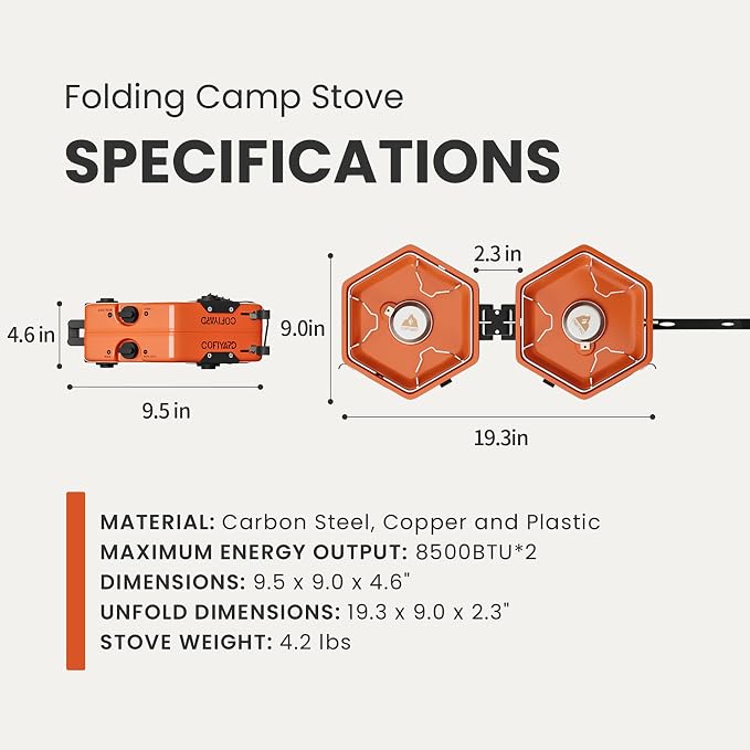 Propane 2 Burner Camping Stove - Image 4