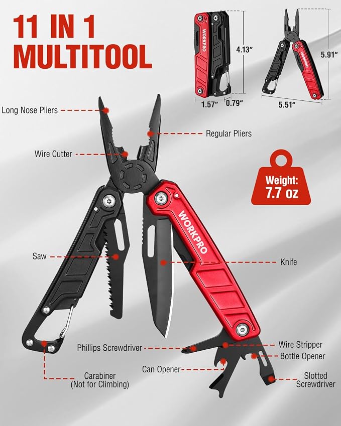 WORKPRO Multitool-11 in 1 Multitool Pliers - Image 2