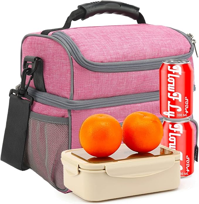 FlowFly Double Layer Cooler Insulated Lunch Bag Adult Lunch Box Large Tote Bag - Image 7