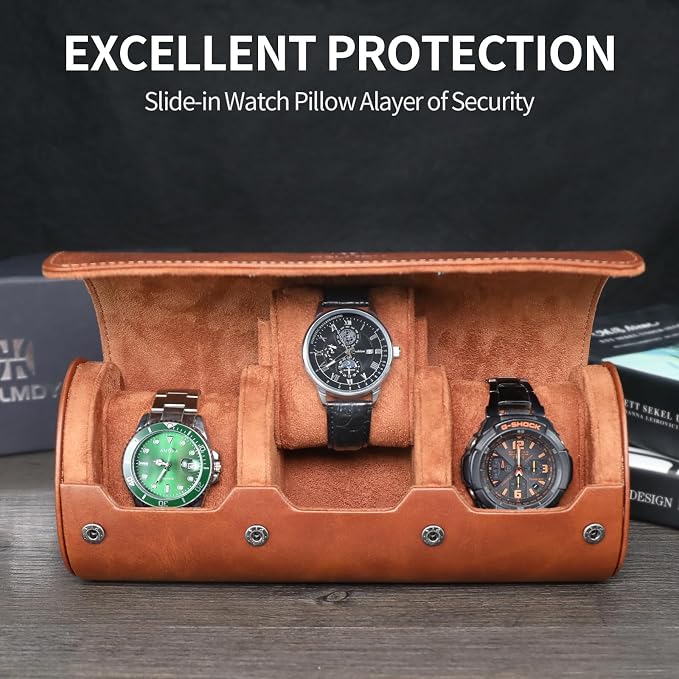 Watch Roll Travel Case for Men and Women: 3 Watch Travel Roll - Image 2