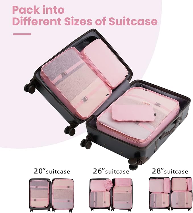 BAGAIL 6 Set/8 Set/10 Set Packing Cubes Various Sizes Packing Organizer - Image 7