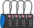 pack all TSA Approved Cable Luggage Locks, 3 Digit Combination Padlocks by packall