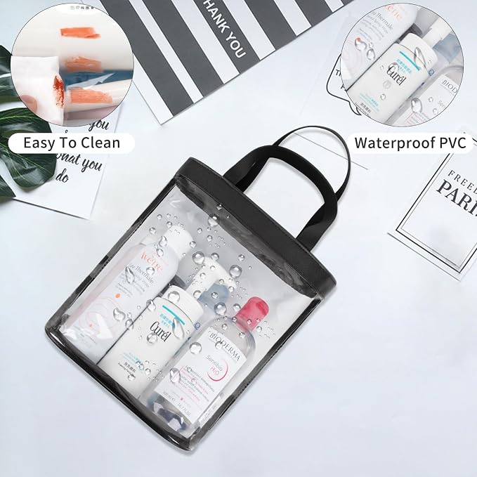 Travel Toiletry Bag, Large Transparent Makeup Bag, Waterproof Clear Tote Bag - Image 4