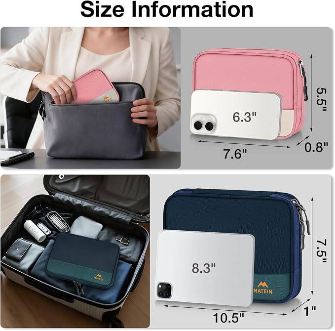 MATEIN Travel Cable Organizer Pouch, Scratch Resistant Portable Charger Case - Image 5