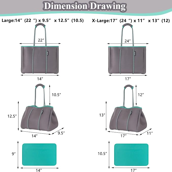 QOGiR Neoprene Multipurpose Beach Bag Tote - Image 6