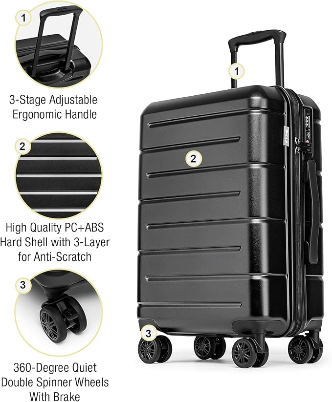 KYME Luggage Sets 2 Piece Hardshell 22"/26" Suitcase - Image 4