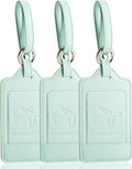 Teskyer Luggage Tags, 3 Pack Premium PU Leather Luggage Tags by TESKYER