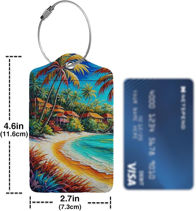 Seaside Town 2-Pcs Premium Leather Tags - Image 4