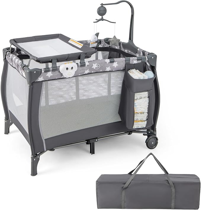 HONEY JOY Pack and Play, 3 in 1 Portable Baby Playard by HONEYJOY