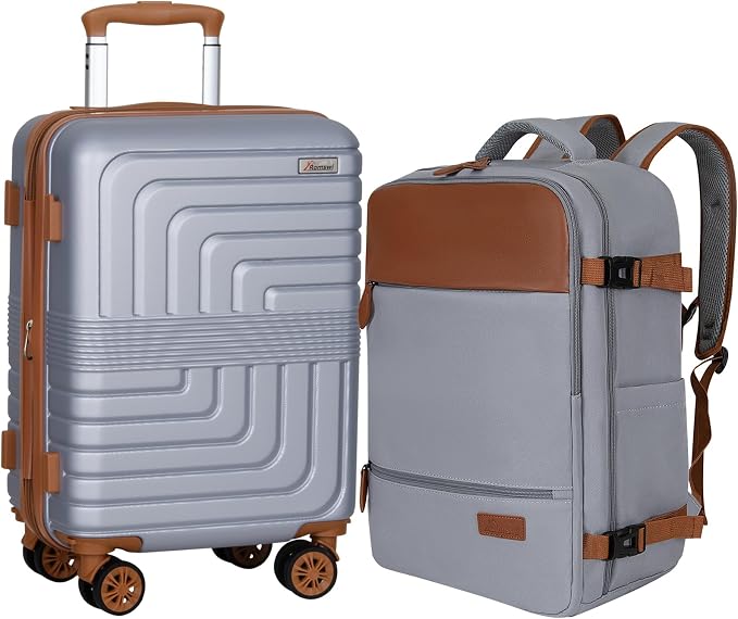Romswi Luggage Sets 2 Piece 22In, Expandable 22x14x9 Carry On Luggage by Romswi