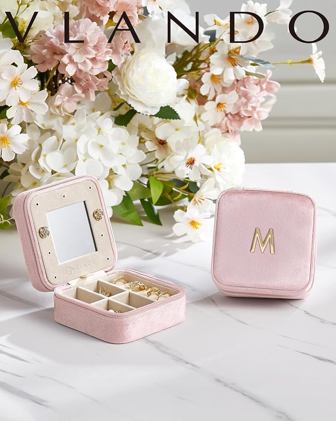 Vlando Teacher Must Haves, Personalized Initial Jewelry Case, Back to School - Image 2
