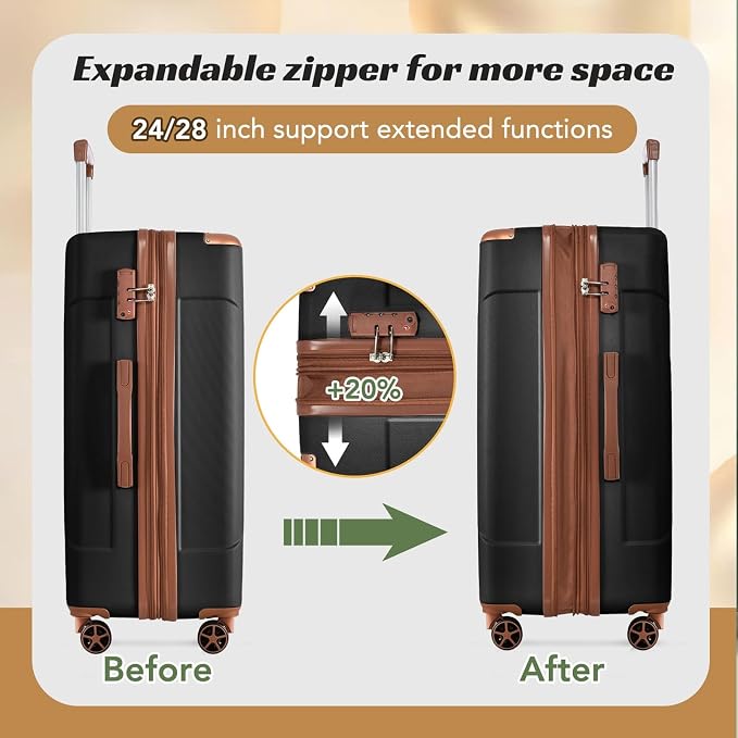 Merax 24 Inch Expandable Checked Luggage, Hardshell ABS Medium Suitcase - Image 6