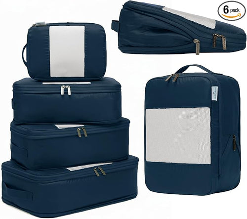 6-Pack Compression Packing Cubes Travel Essentials by NookTheory