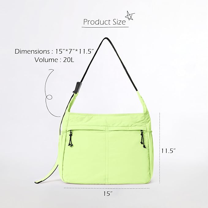 ODODOS 20L Crossbody Tote Bag Large Capacity Lightweight Hobo Shoulder Sling - Image 6