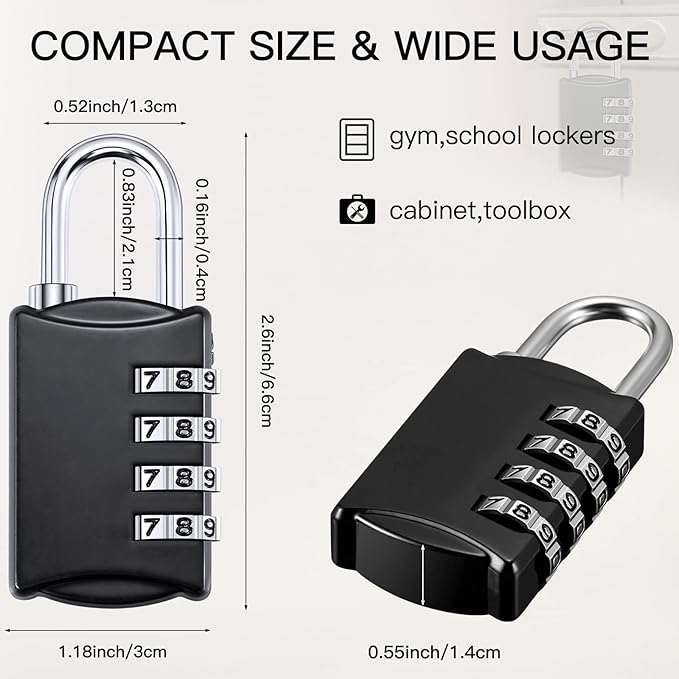 Moxweyeni 10 Pcs 4 Digit Combination Lock Small Combo Luggage Number Locks - Image 2
