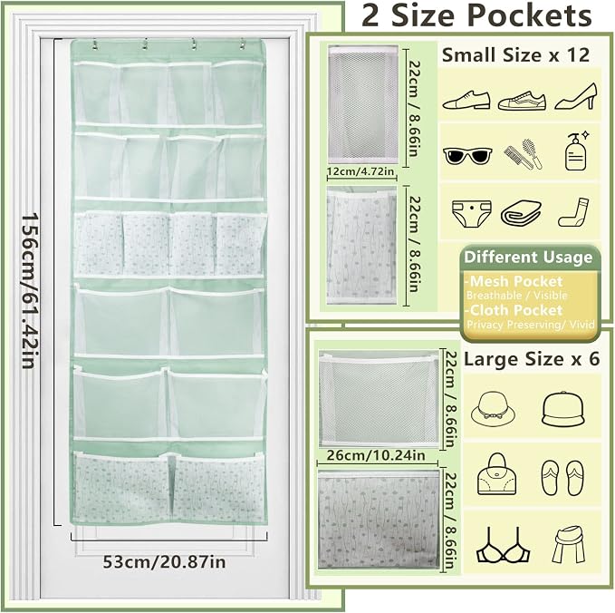 Over the Door Organizer with 4 Kinds of Pockets, Behind Door Shoes Rack - Image 2