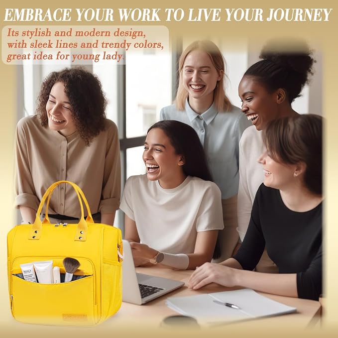 TuErCao Yellow Lunch Box for Women Insulated Lunch Bag for Young Ladies Lunch - Image 7