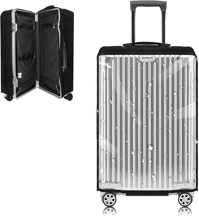 Yotako Upgraded Double Zippered Transparent PVC Suitcase Cover, No Disassembly by YOTAKO