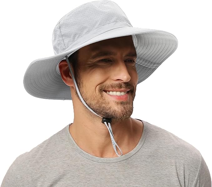 Rosoz Sun Hat for Men Women Boonie Bucket Hat Wide Brim Breathable Cooling by Rosoz
