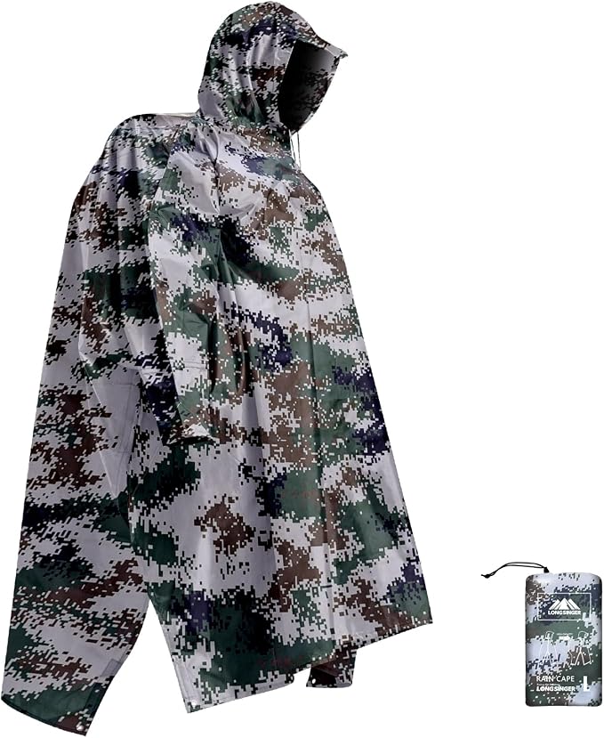 longsinger Hooded Rain Poncho for Adult by LONGSINGER