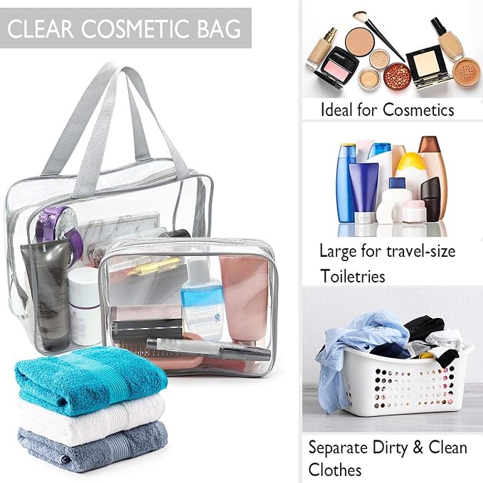 APREUTY Clear Makeup Bags, TSA Approved 6Pcs Cosmetic Makeup Bags Set Clear PVC - Image 2