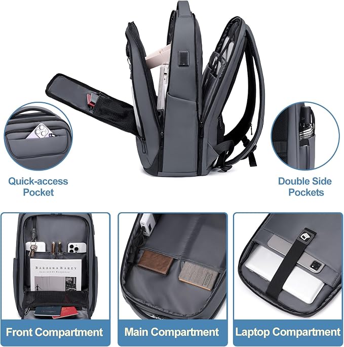 FENRUIEN Work Backpack for Men, Water Resistant Smart Backpack - Image 2
