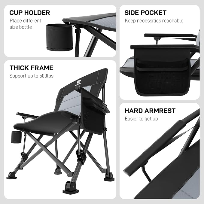 EVER ADVANCED Oversized Folding Camping Chair - Image 7