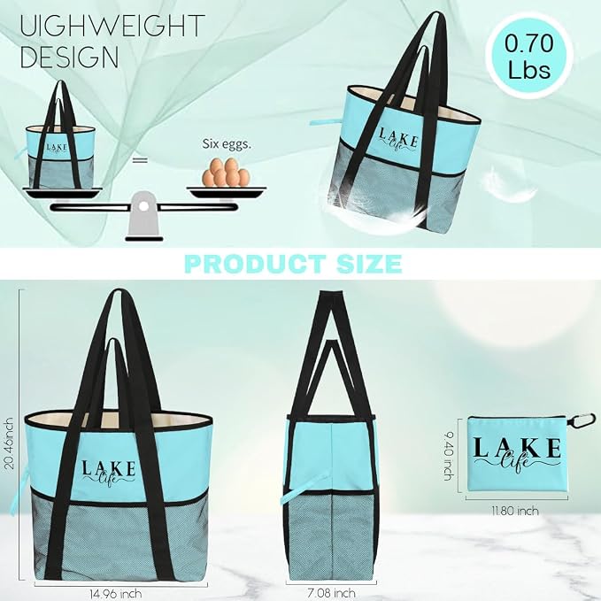 8-Pocket Waterproof Tote for Women -Sandproof Beach Bag - Image 4