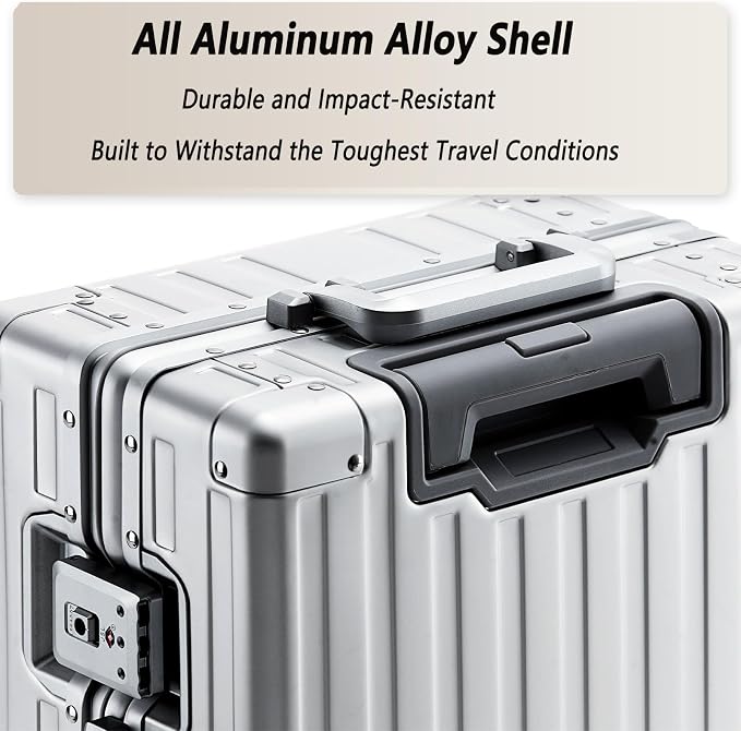 20 Inch All Aluminum Carry On Luggage 22x14x9 Airline Approved - Image 4
