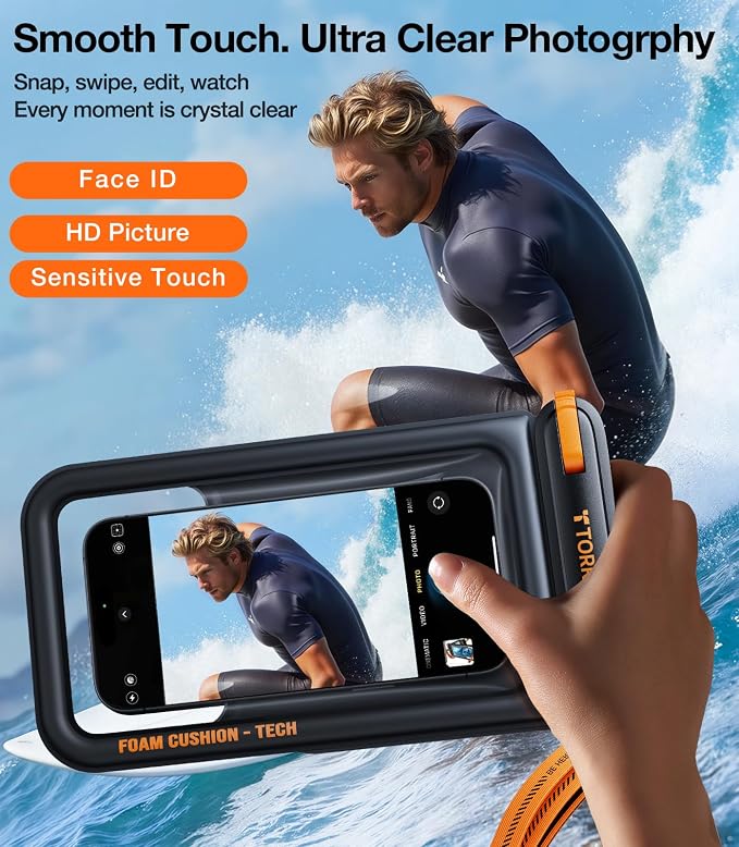 TORRAS IP68 Waterproof Phone Pouch Double Space, Floating Waterproof Phone Case - Image 6