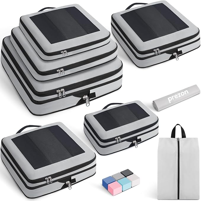 8 Set/6 Set/4 Set Compression Packing Cubes by PREZON