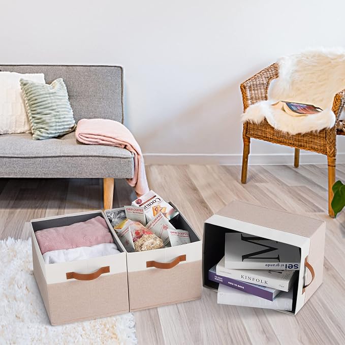 Large Fabric Storage Bins, Foldable Fabric Storage Baskets - Image 2