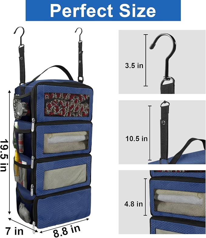 Suitcase Organizer, Travel Luggage Organizer Portable Hanging Travel Shelves - Image 4