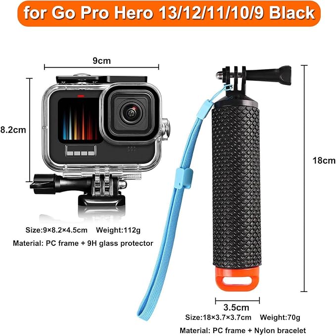 Compatible for Go Pro Hero 13 12 11 10 9 Black Waterproof Housing Case - Image 3