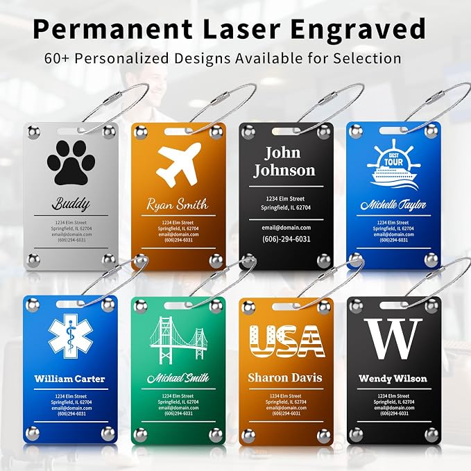 3 Pack Personalized Luggage Tags - Image 4