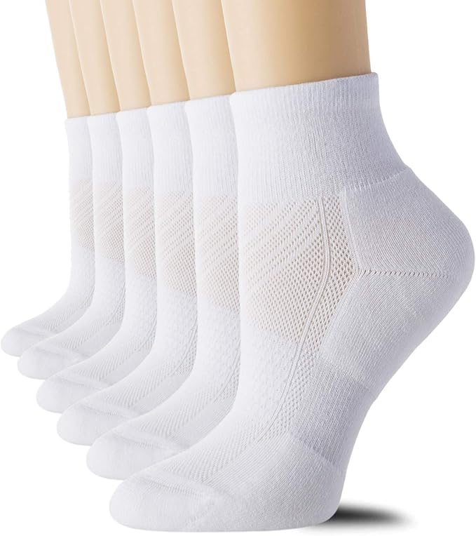 CS CELERSPORT 6 Pairs Women's Running Ankle Socks Athletic Sport Socks Cushioned by CSCELERSPORT