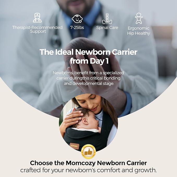 Momcozy Newborn Carrier WeeSnug- Lightweight and Cozy Comfort - Image 2
