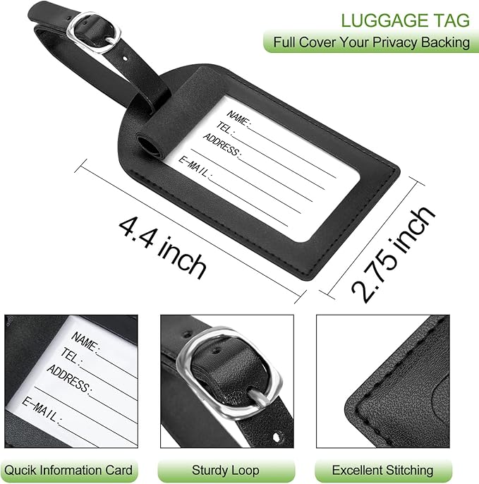 Passport Holder With Luggage Tag Travel Essentials Passport Cover Wallet RFID - Image 3