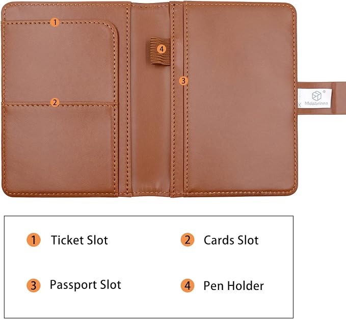 Melsbrinna Premium Leather Passport Holder Covers Case, Waterproof Rfid - Image 4
