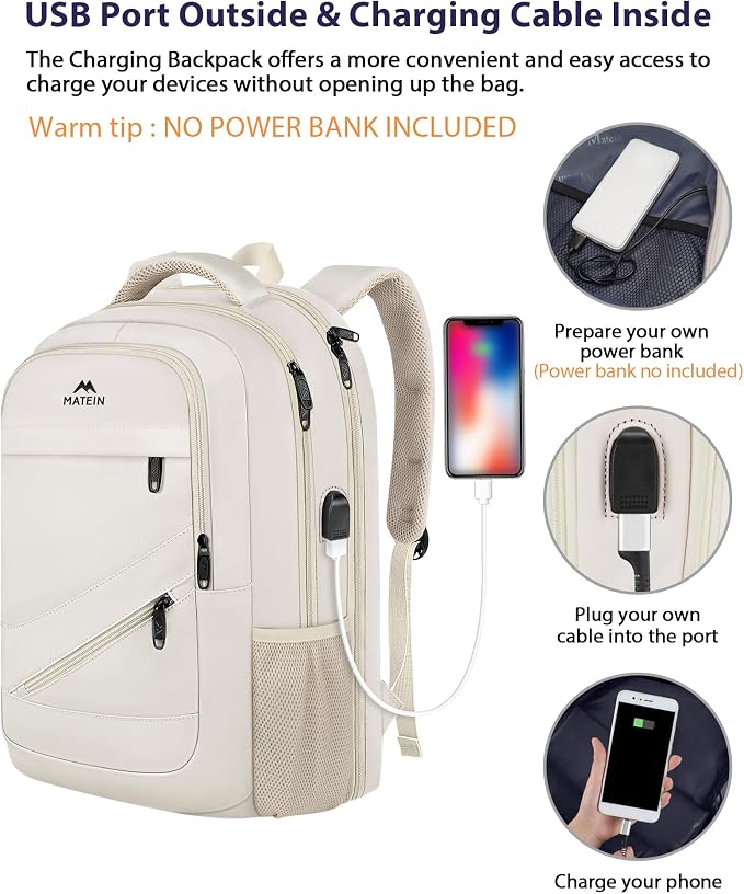 MATEIN 17 Inch Laptop Bookbag for Women, College School Backpack Large Capacity - Image 4