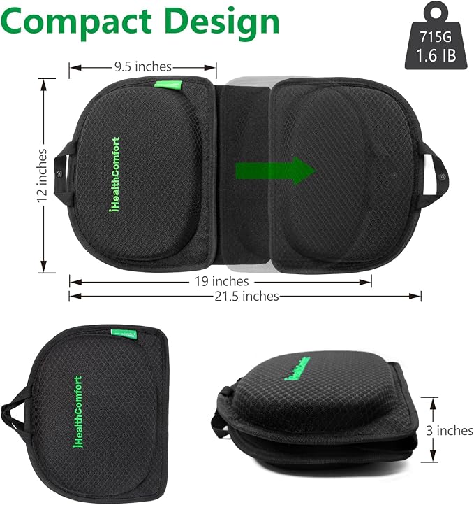 Small Travel Seat Cushion, Gel Memory Foam Seat Cushion, Supportive Butt Pillow - Image 3