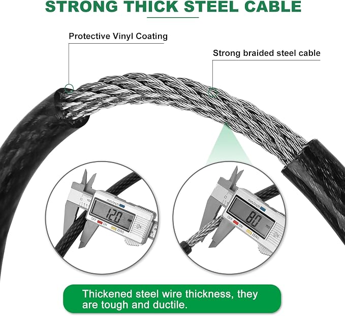 33 ft x 1/2" Heavy Duty Cut-Proof Security Cable | Flexible Vinyl-Coated - Image 2