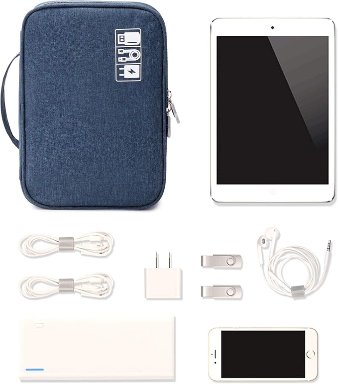 Lanola Travel Cable Organizer Bag, Electronic Accessories Case Portable Double - Image 7