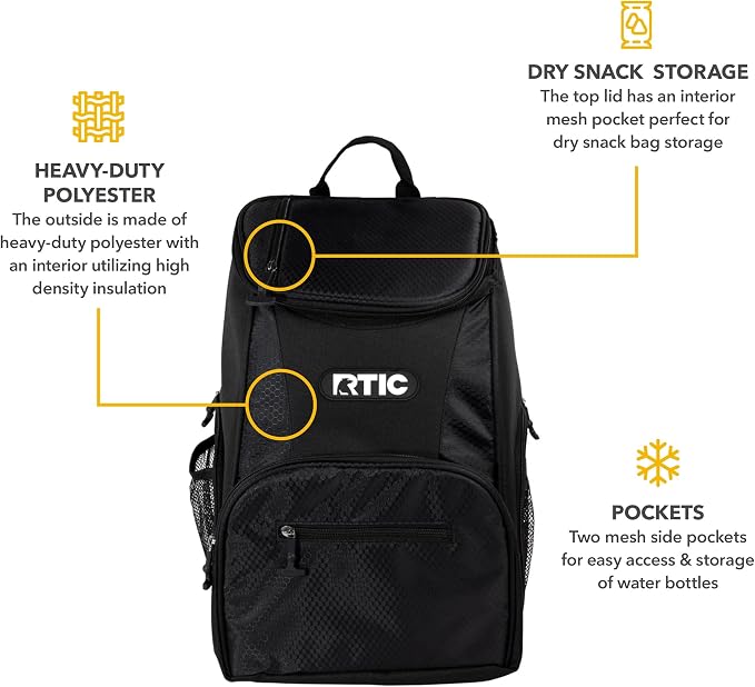 RTIC 15 Can Lightweight Backpack Cooler Soft Insulated Portable Bag - Image 4