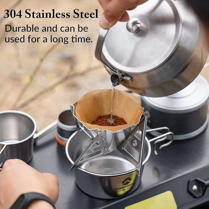 CAMPINGMOON Collapsible Coffee Dripper Pour Over Camping Outdoor 304 Stainless - Image 4