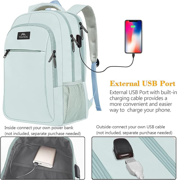 MATEIN Travel Laptop Backpack, Lightweight Anti Theft School Bookbag - Image 3