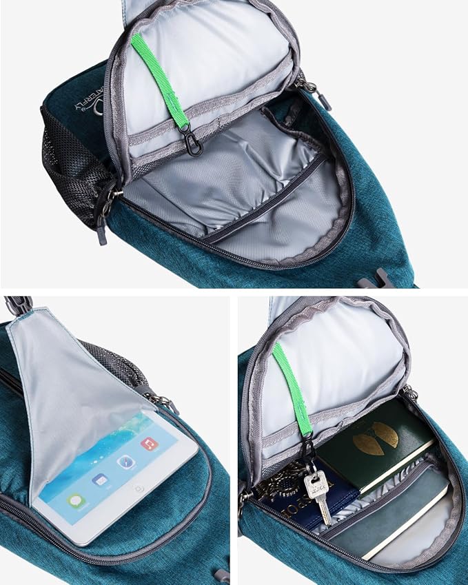 WATERFLY Crossbody Sling Backpack Sling Bag Travel Hiking Chest Bag Daypack - Image 5