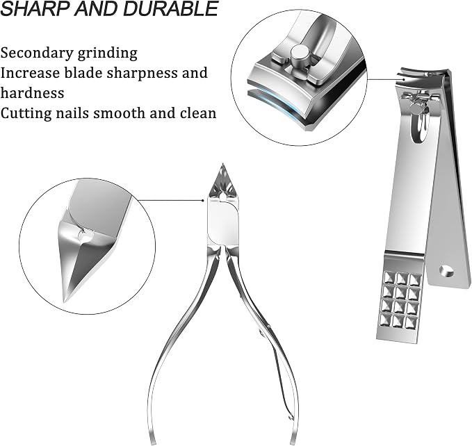 Manicure, Pedicure Kit, Nail Clippers, Professional Grooming Kit, Nail Tools - Image 3