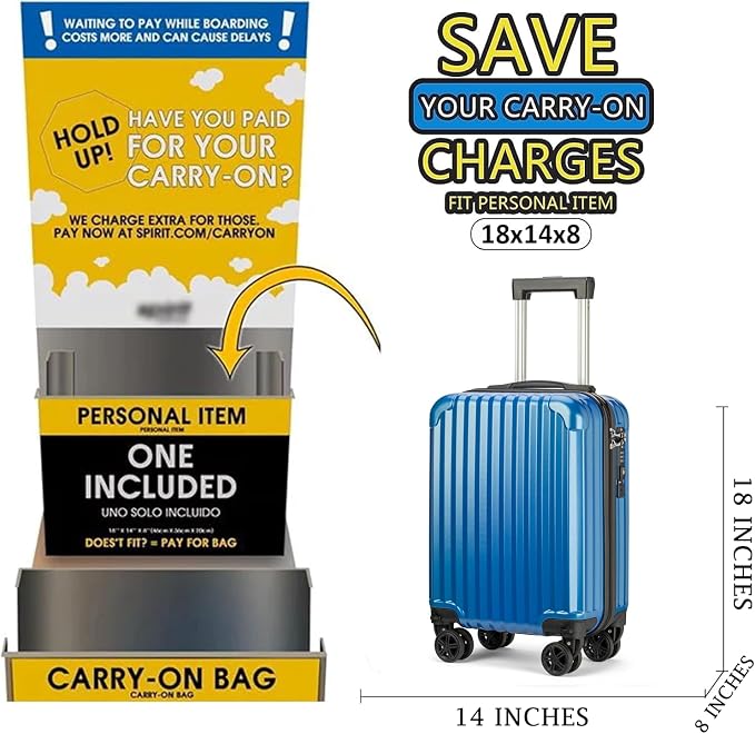 Personal Item Suitcase 18x14x8 Inches Hardside Built In TSA Lock & USB Port - Image 2